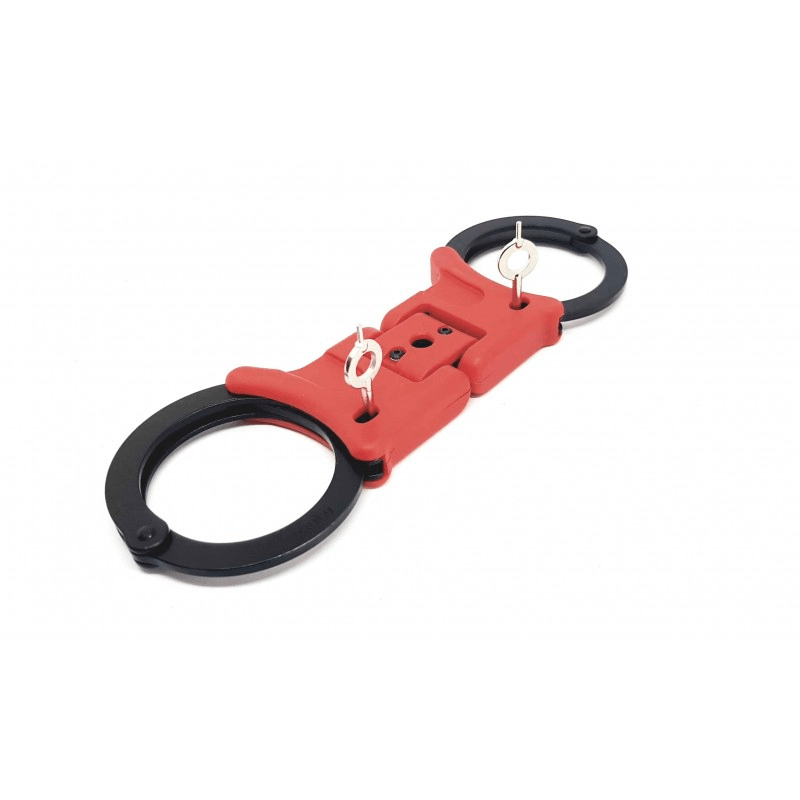GRILLETE RIGIDO PLEGABLE ULTIMATE negro/rojo doble cerradura - TCH852B/R